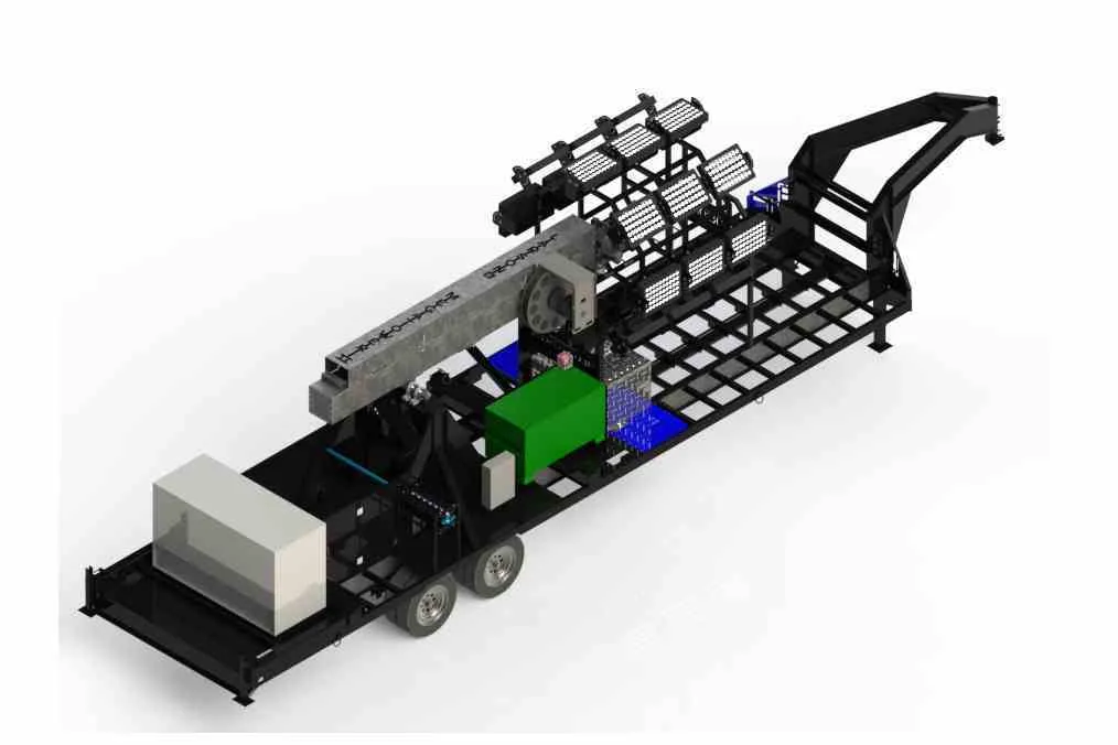 Larson Electronics 77' Hydraulic Megatower™ Trailer Mast for Cold Weather - 33' Trailer, 20KW Genset, Auto Retract