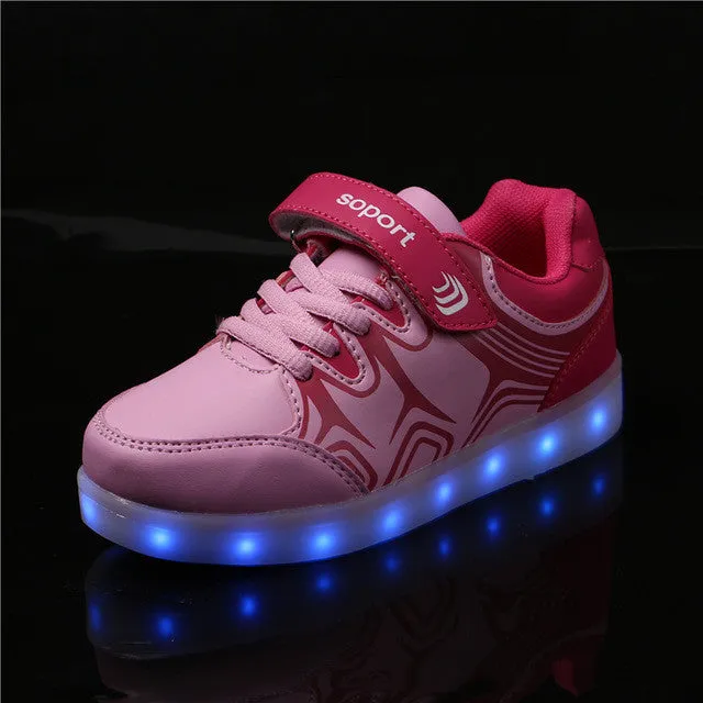 Led luminous Shoes For Boys girls Fashion Light Up Casual kids 7 Colors Outdoor new simulation sole Glowing children sneaker