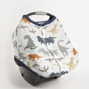 Little Unicorn Cotton Muslin Car Seat Canopy 2 - Dino Friends