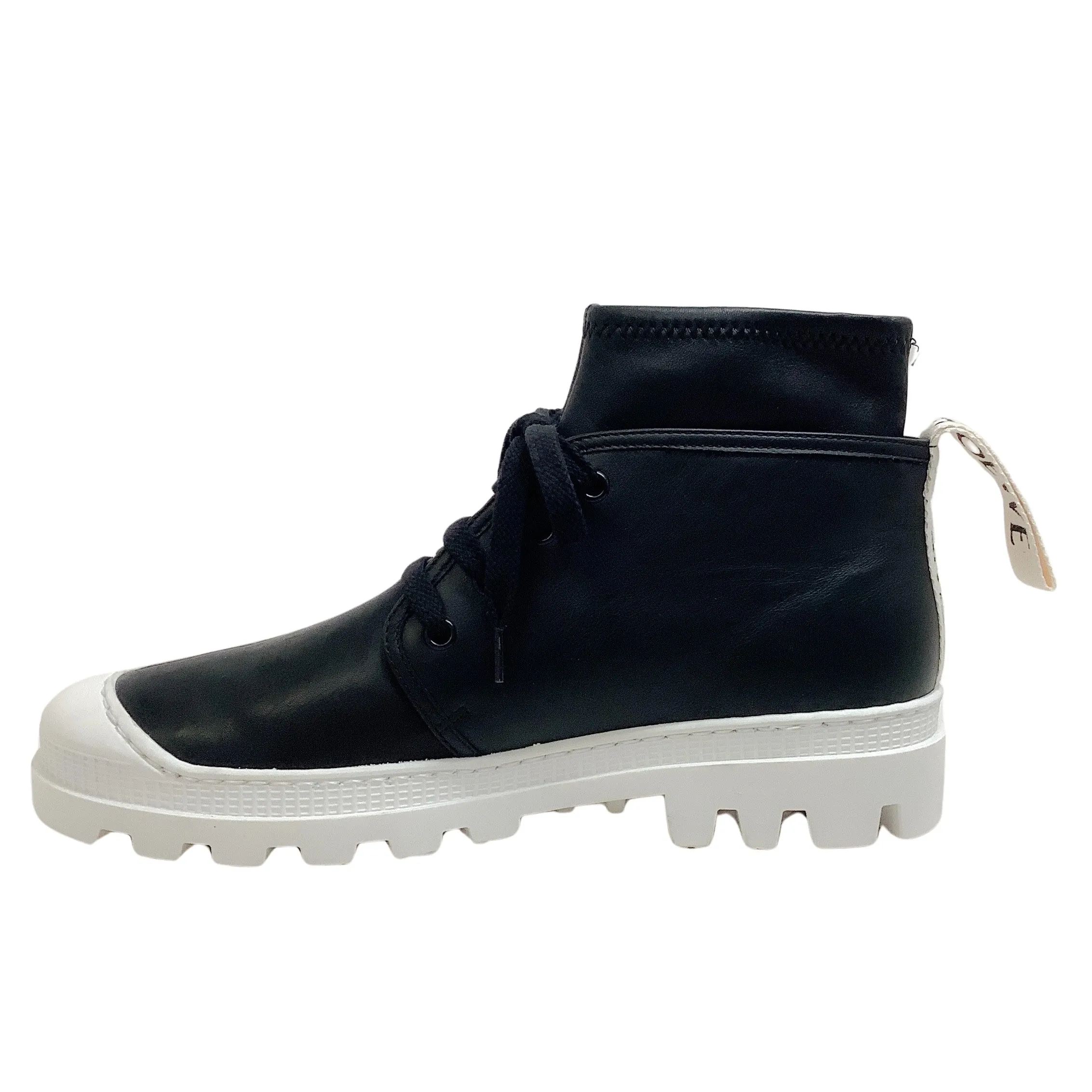 Loewe Black Leather Combat Sneaker Booties