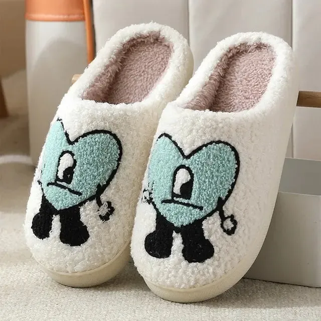 Love Heart Fluffy fur Slippers