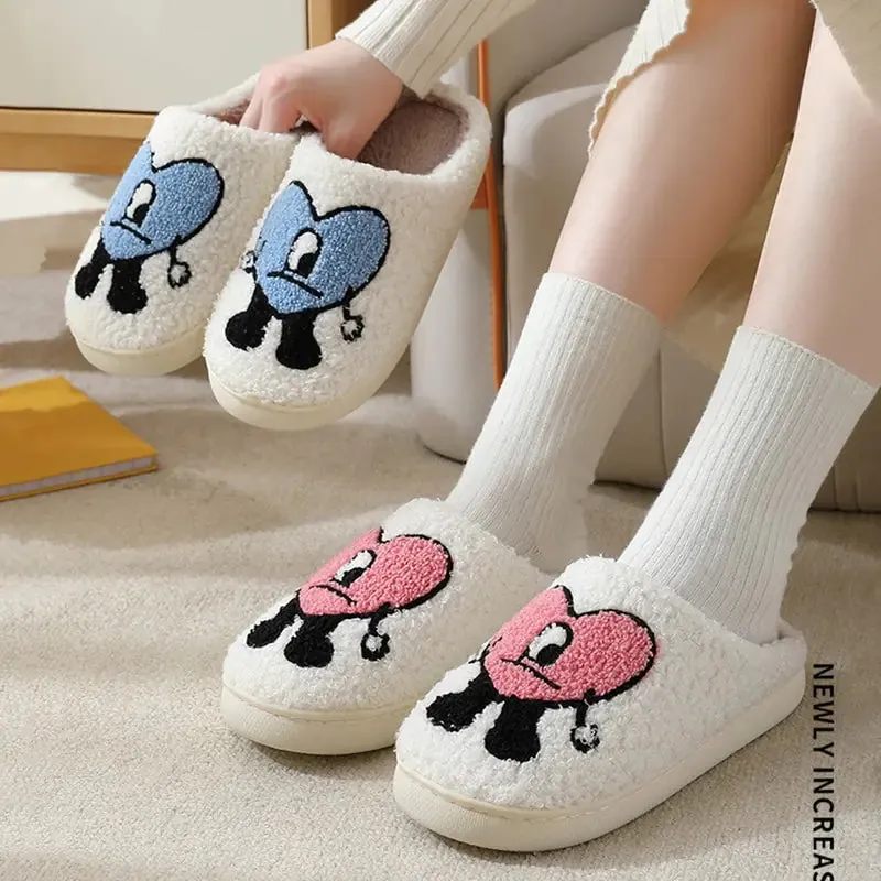 Love Heart Fluffy fur Slippers