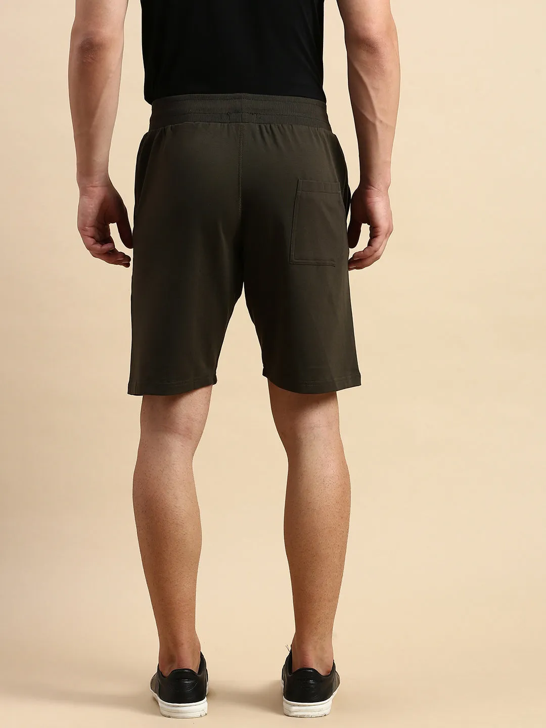 Men Green Colourblock Casual Shorts