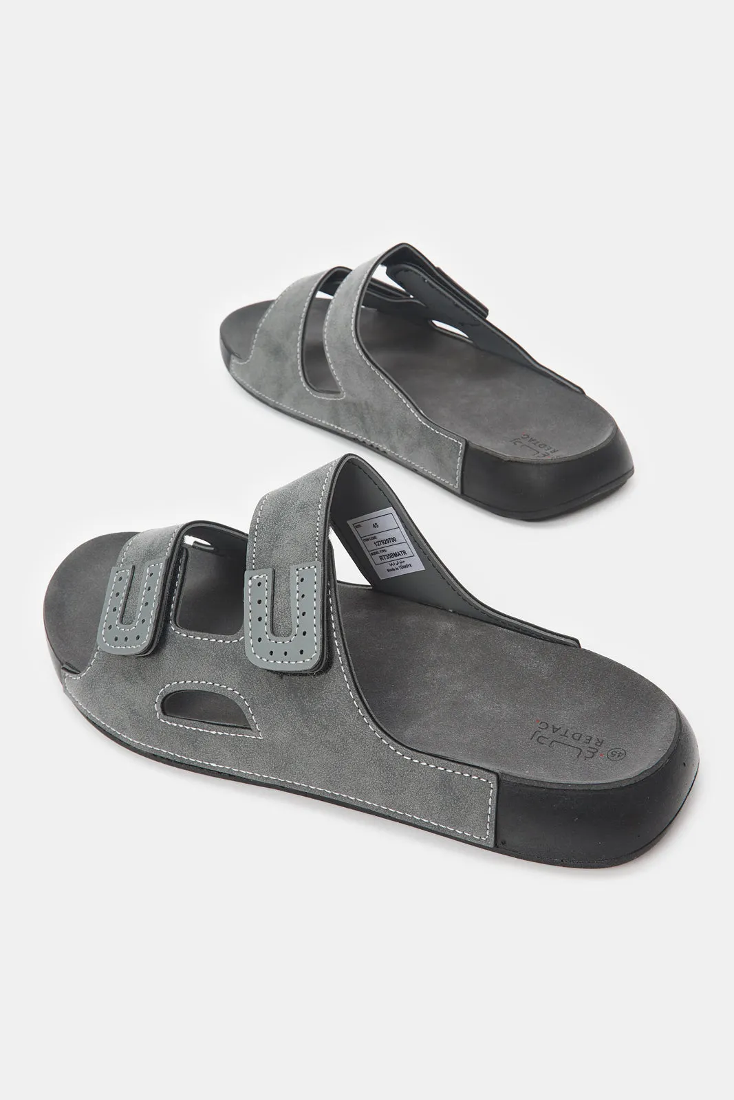 Men Grey Sandal With Velcro