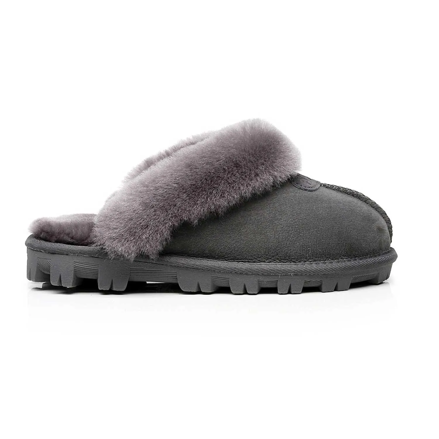 Mubo UGG Ladies Slippers Double Face Australia Premium Sheepskin Fur Scuff SW1200