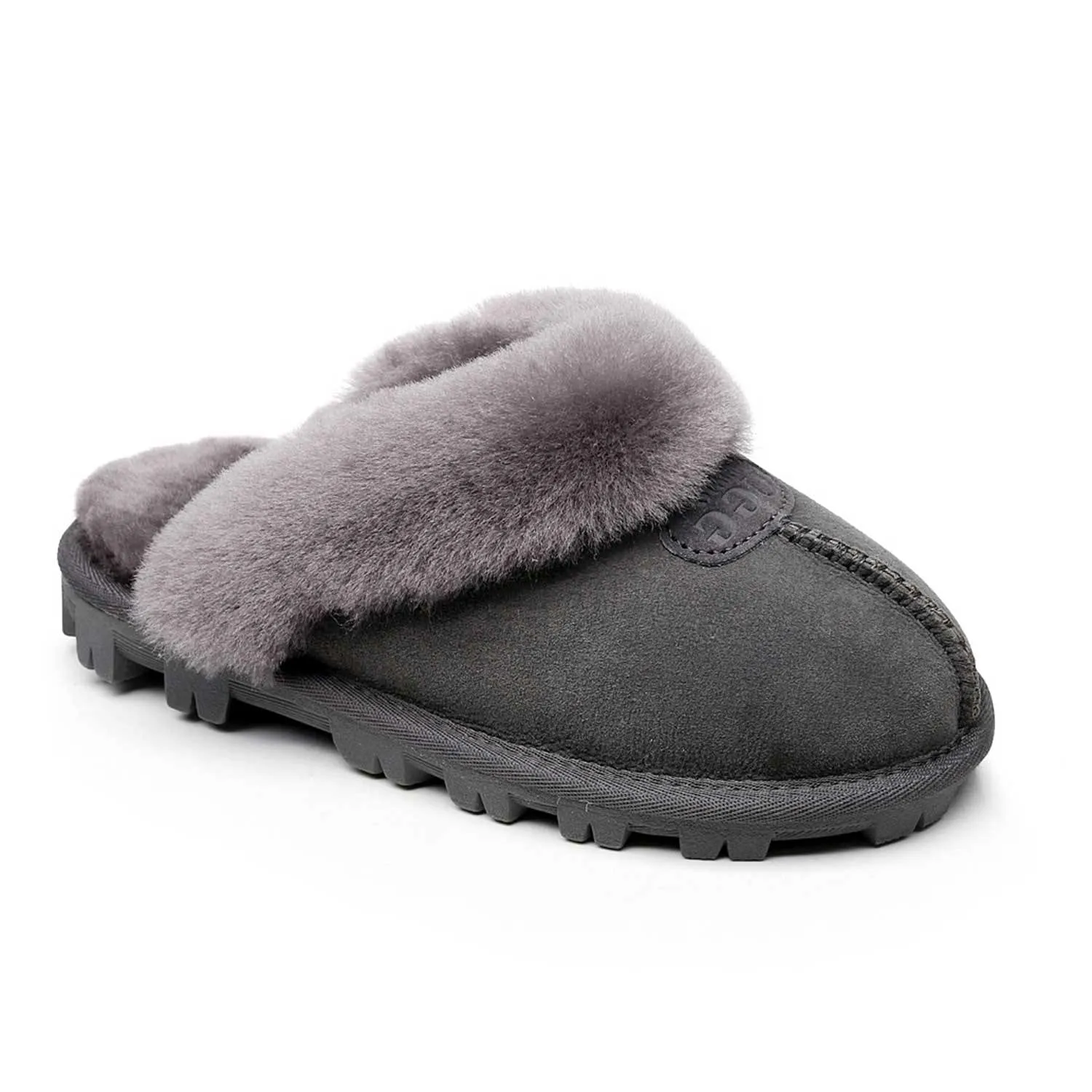 Mubo UGG Ladies Slippers Double Face Australia Premium Sheepskin Fur Scuff SW1200