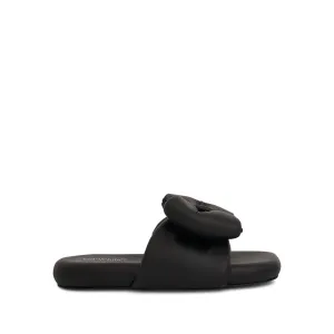 Nappa Bow Padded Slipper in Black