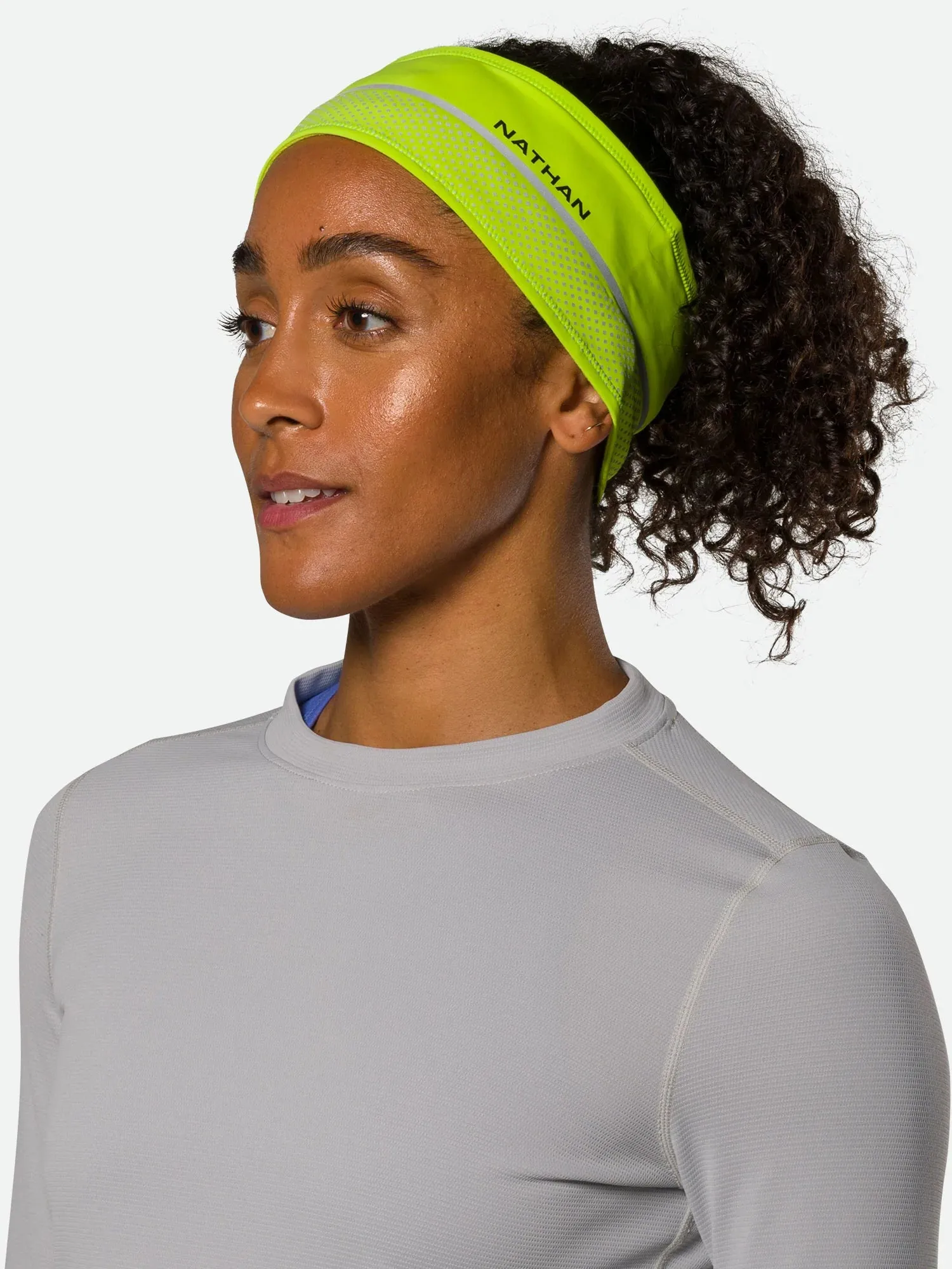 Nathan | HyperNight Reflective Headband | Hi Vis Yellow/Geo Print