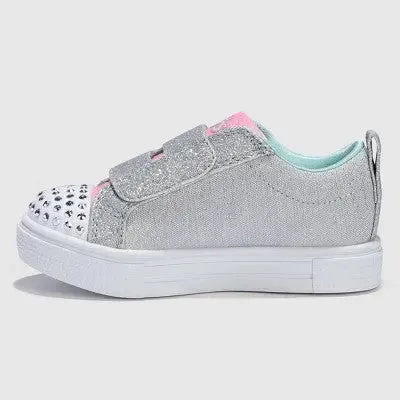 New - S SPORT BY SKECHERS Toddler Mesh Glitter Sneakers Light Up Rhinestone Bow-Tie