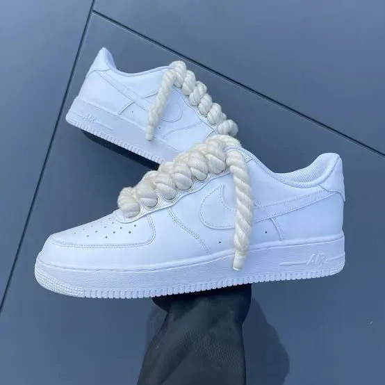 Nike Airforce 1 Low White with Rope Laces