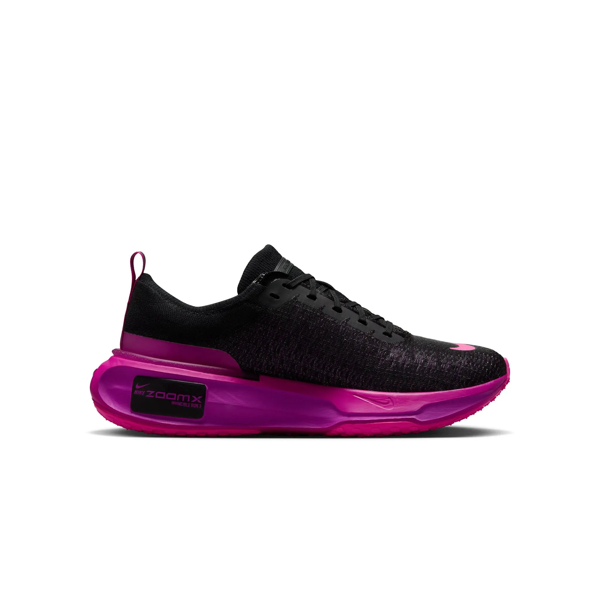 Nike | Men's Invincible 3 Road Running Shoes - Black/Laser Fuchsia-Vivid Grape