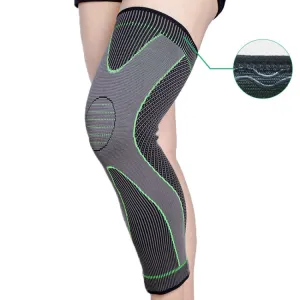 Nylon Knitted Riding Sports Extended Knee Pads, Size: L(Green Anti-slip)