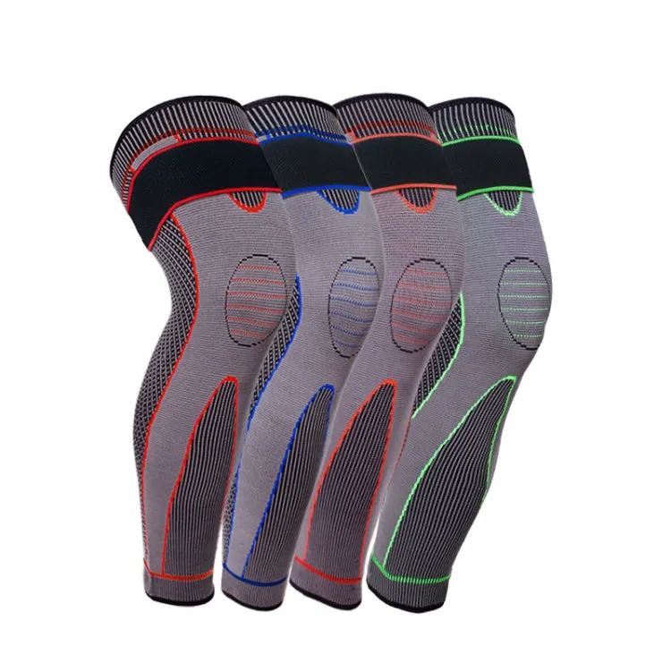 Nylon Knitted Riding Sports Extended Knee Pads, Size: L(Orange Basic)