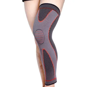 Nylon Knitted Riding Sports Extended Knee Pads, Size: L(Orange Basic)