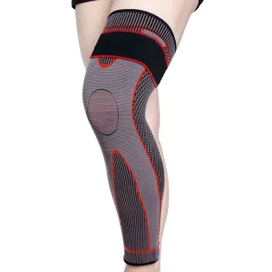 Nylon Knitted Riding Sports Extended Knee Pads, Size: XL(Red Pressurized)