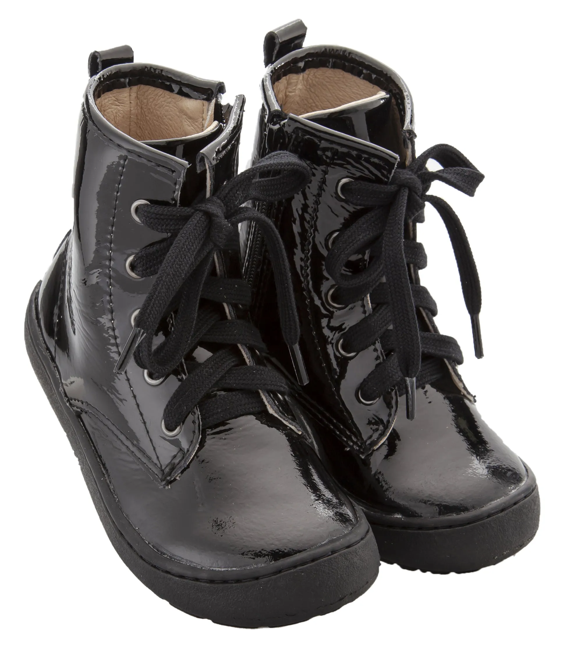 Old Soles Girl's & Boy's 9005 Swagger High Top Lace Sneaker Boots - Black Patent