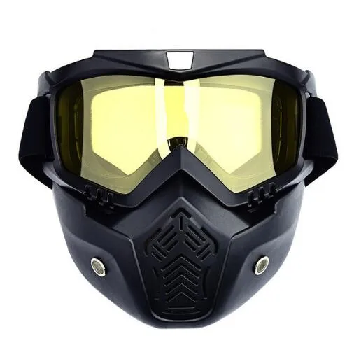 Outdoor Sports Goggles and Detachable Ventilation Mask uV PC Lens