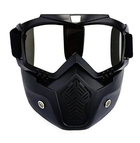 Outdoor Sports Goggles and Detachable Ventilation Mask uV PC Lens