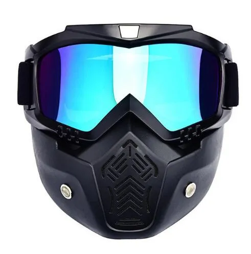 Outdoor Sports Goggles and Detachable Ventilation Mask uV PC Lens