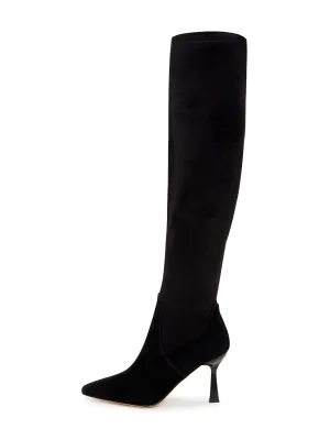 Over the knee Suede Leather Stiletto Boots with pointed toe