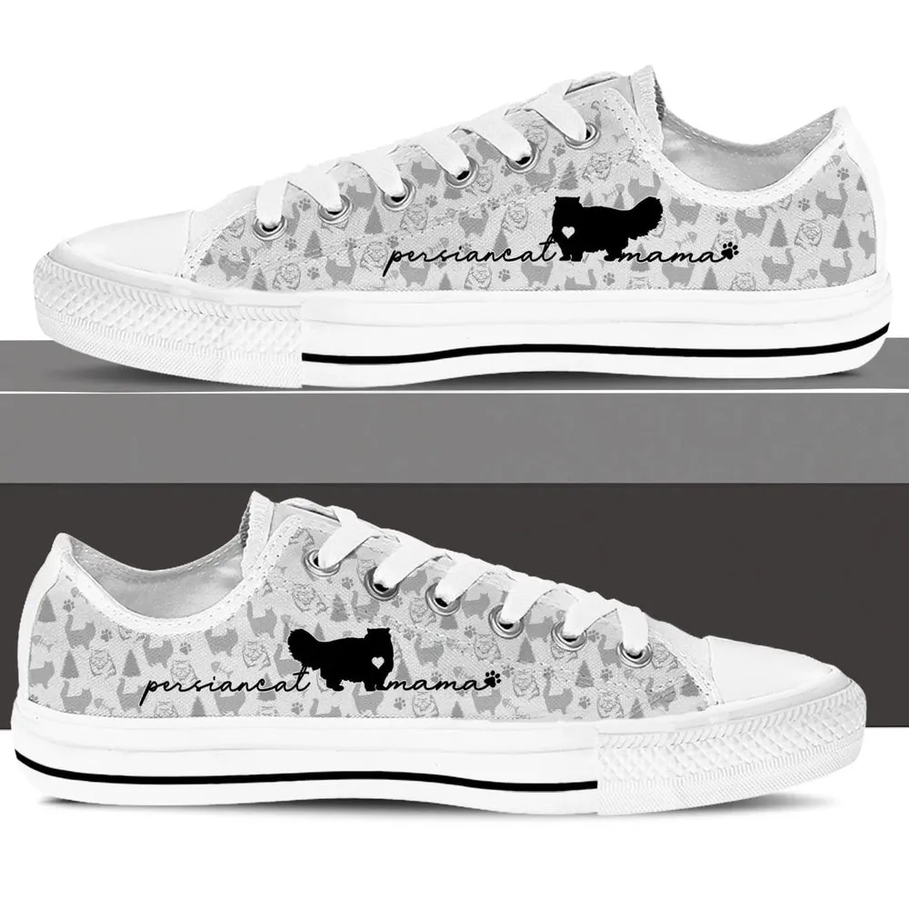 Persian Cat Low Top Shoes - Cat Walking Shoes Men Women - Cat Memorial Gift, Cat Canvas Shoes