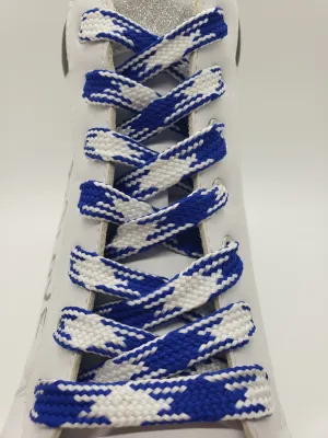 Premium Argyle Laces - Royal Blue and White