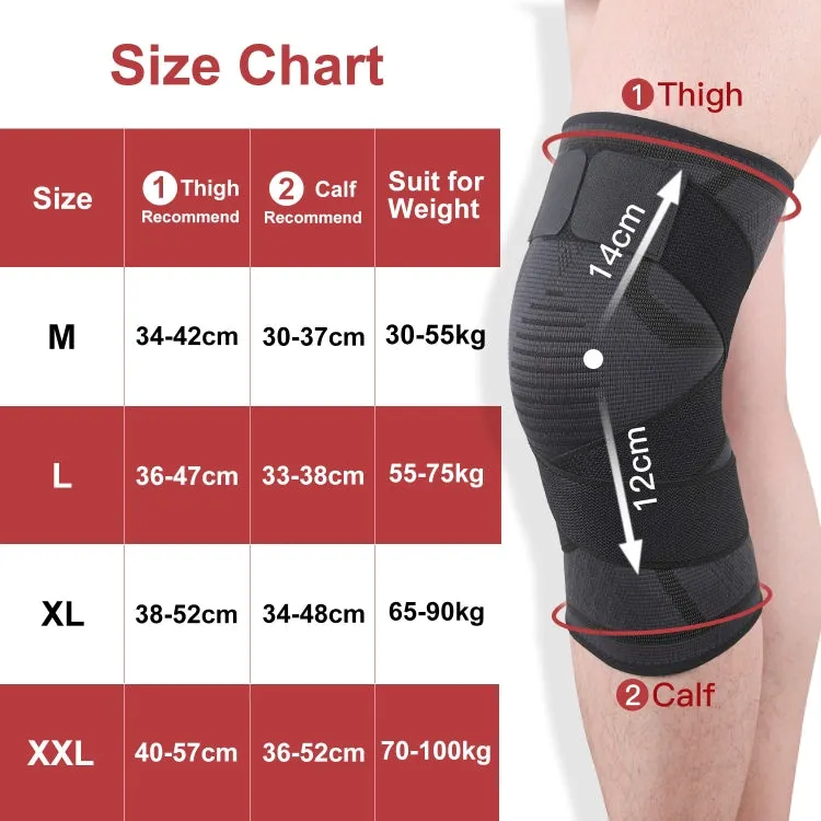 Pressurized Tape Knit Sports Knee Pad, Specification: XL (Red)