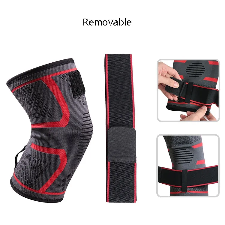 Pressurized Tape Knit Sports Knee Pad, Specification: XL (Red)