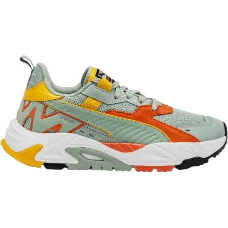 Puma Men's RS TRCK Brand Love Shoes - Green Fog / Hot Heat / Yellow Sizzle