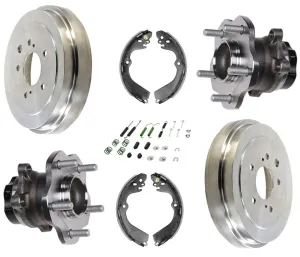 REAR Brums Brakes & Wheel Hub Bearing Fits For 15-18 Chevrolet City Express 6pc