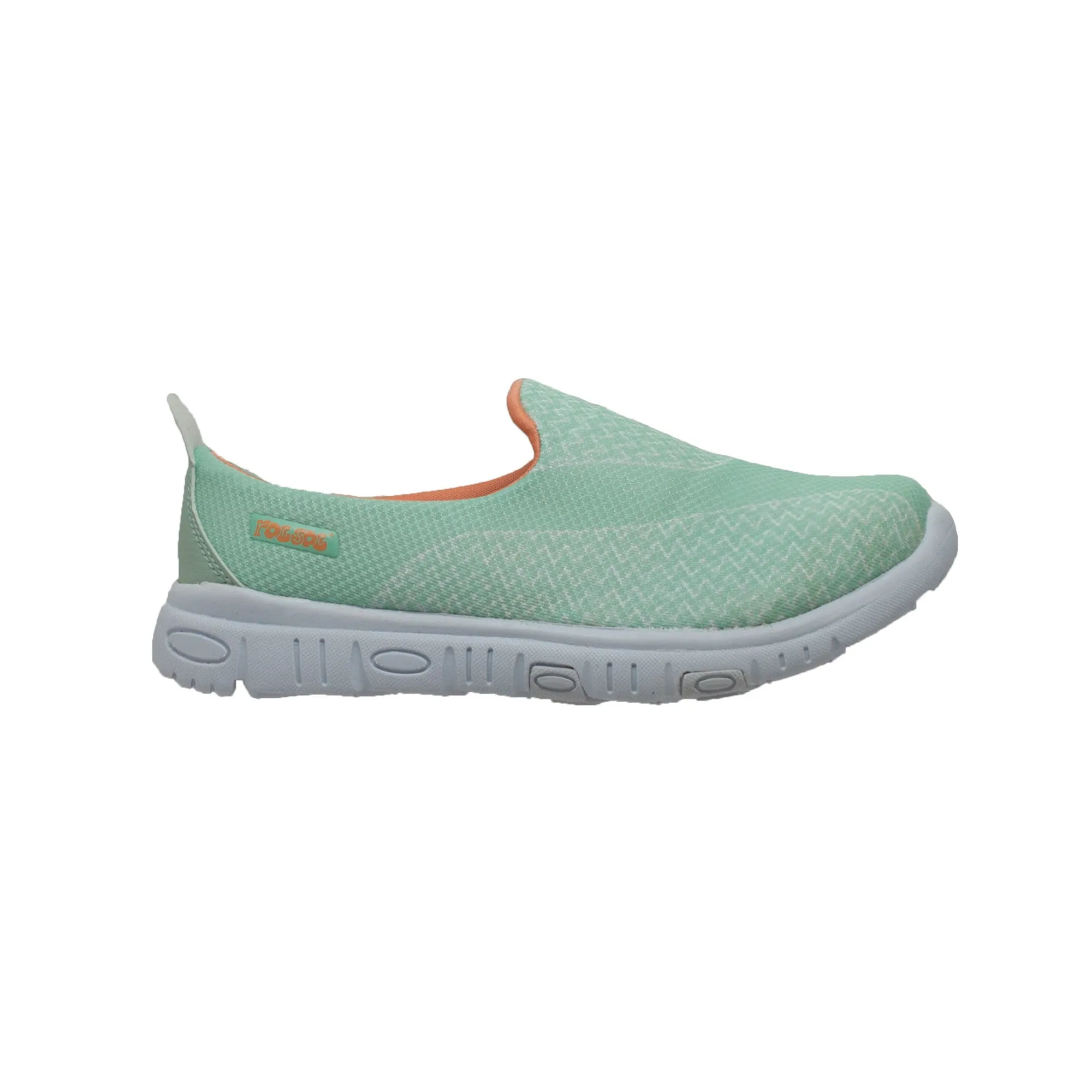 Rocsoc Womens Green/Orange Comfort Stride Slip On Mesh