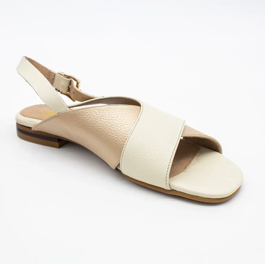 Roots sandals in off white/gold leather womens shoes