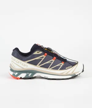 Salomon XT-6 Shoes - India Ink / Safari / Red Orange