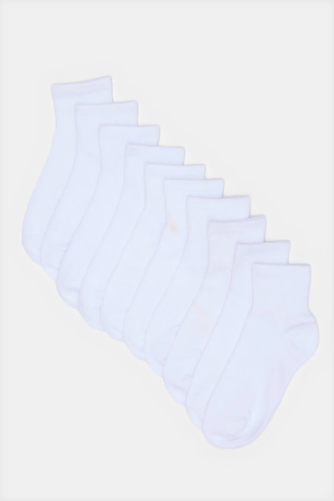 Senior Boys White High Ankle Socks Set (Pack of 5)