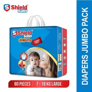 SHIELD BABY DIAPERS LARGE 7-18KG 80 PCS