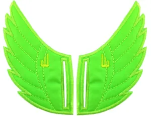 Shwings Shoe Accessories: Neon Lime Wings Slotted