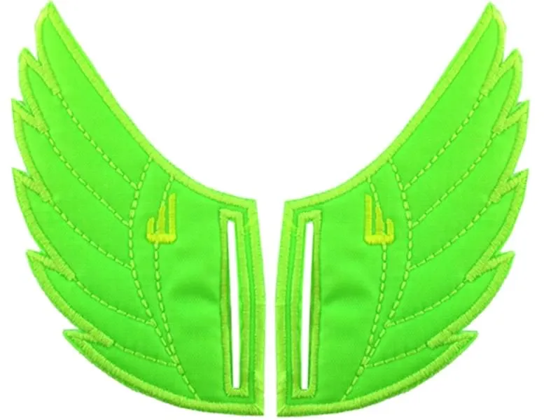 Shwings Shoe Accessories: Neon Lime Wings Slotted