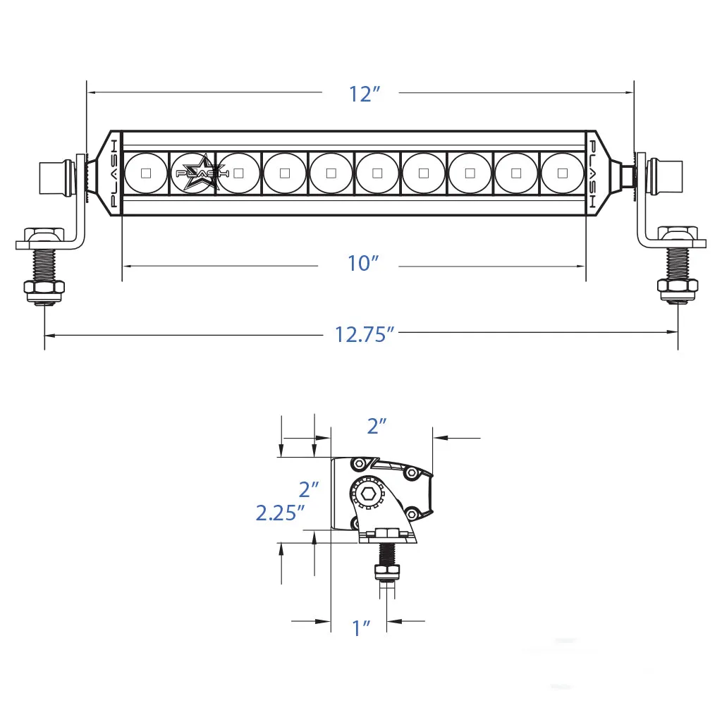 Single Row LED Light Bar - 10"