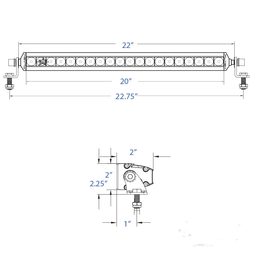 Single Row LED Light Bar - Marine White - 20"