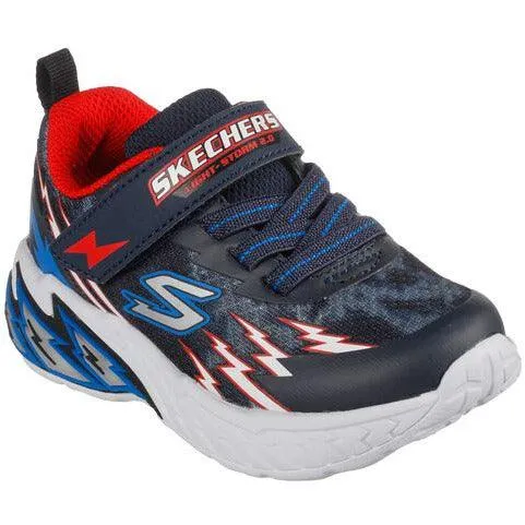 Skechers Boys S Lights Light Storm 2.0 Trainer Navy/Red