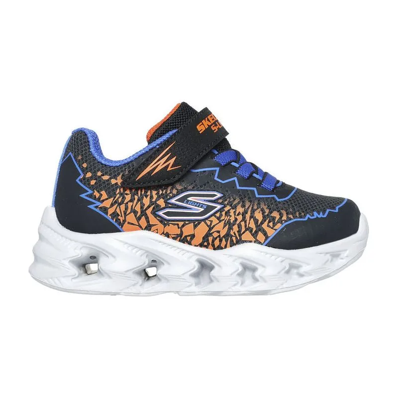 Skechers Boys S Lights Vortex 2.0 Zorento Trainer Black/Blue/Orange