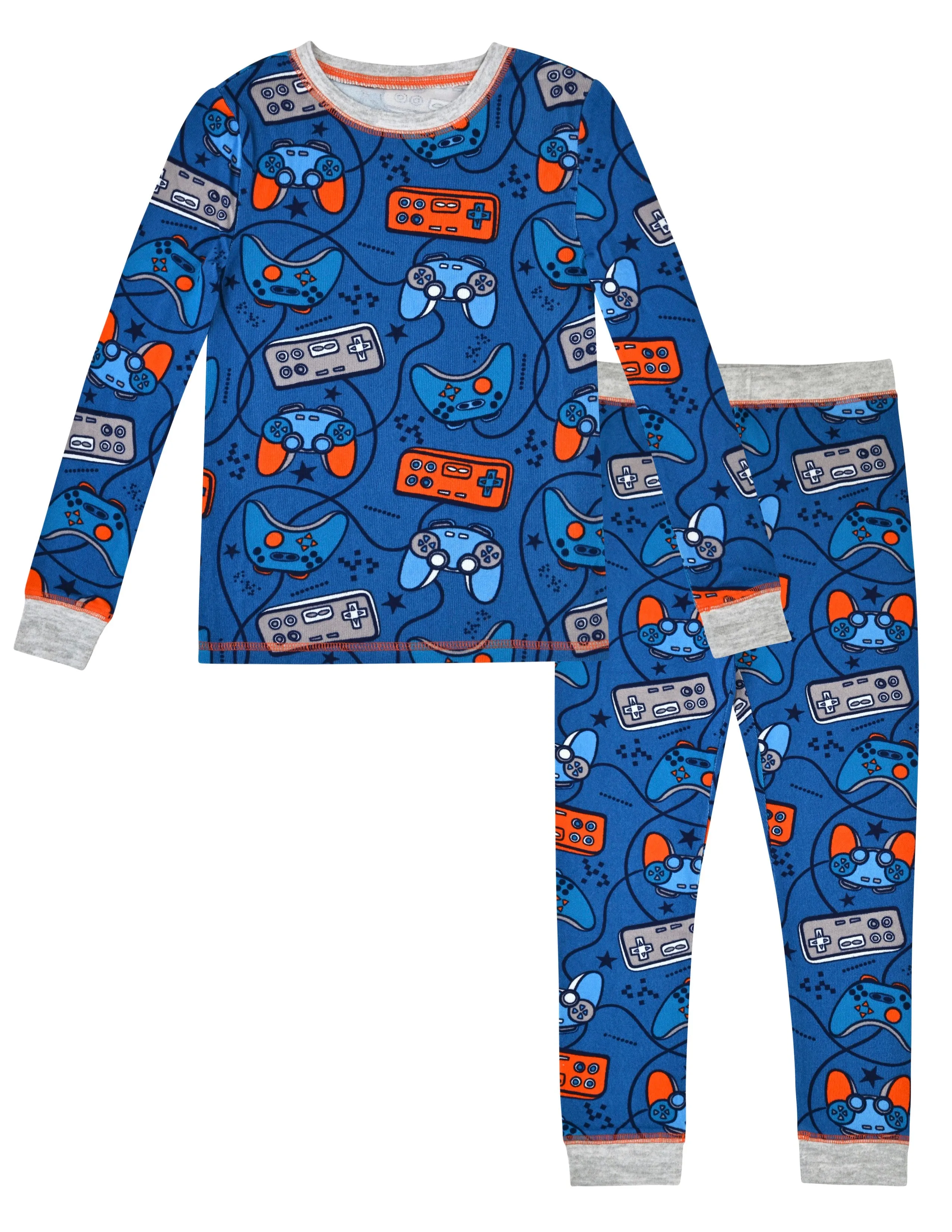 Sleep On It Boys 2-Piece Super Soft Jersey Long Sleeve Snug-Fit Pajama Set - Gaming