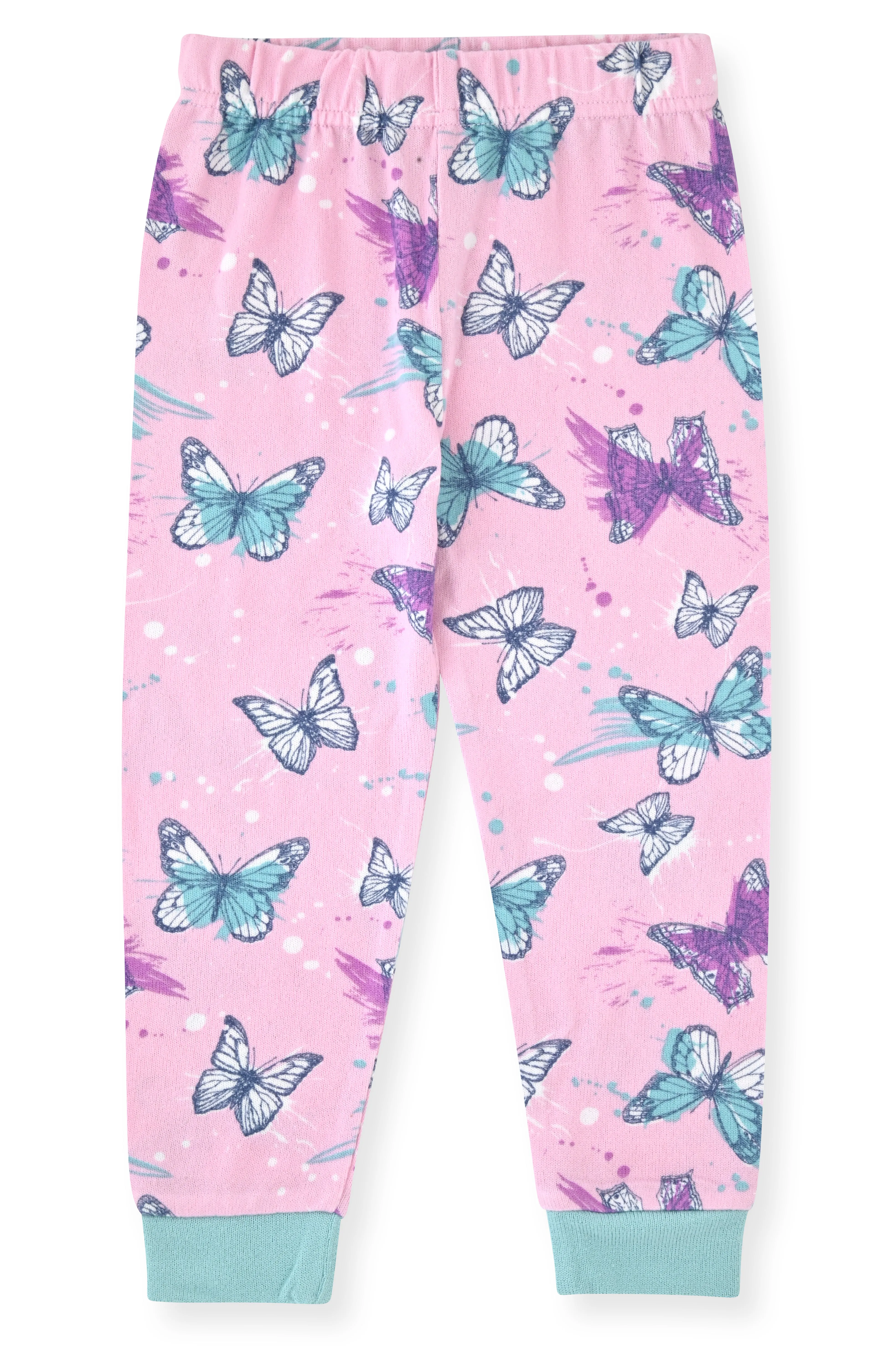 Sleep On It Infant & Toddler Girls 2-Piece Super Soft Jersey Snug-Fit Pajama Set with Matching Socks - Butterfly