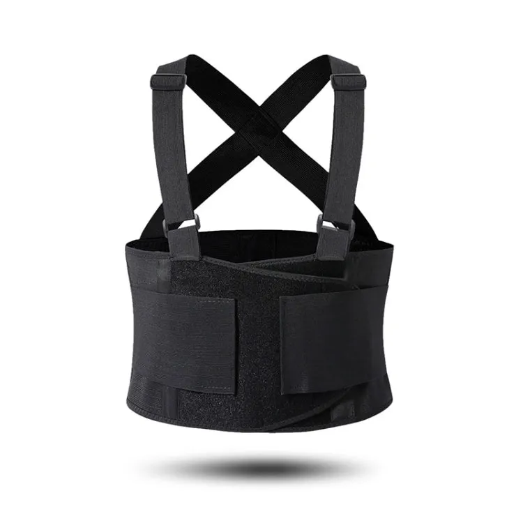 Sports Back Support Belt Waist Pain Protection Belt with Suspender Strap for Heavy Lifting, Size: L