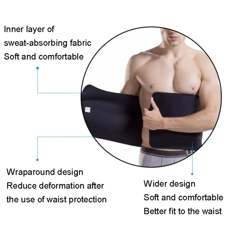 Sports Waist Belt Fitness Girdle Belly Belt Sweatproof Wide Waistband, Specification: XL 30x95cm (Black)