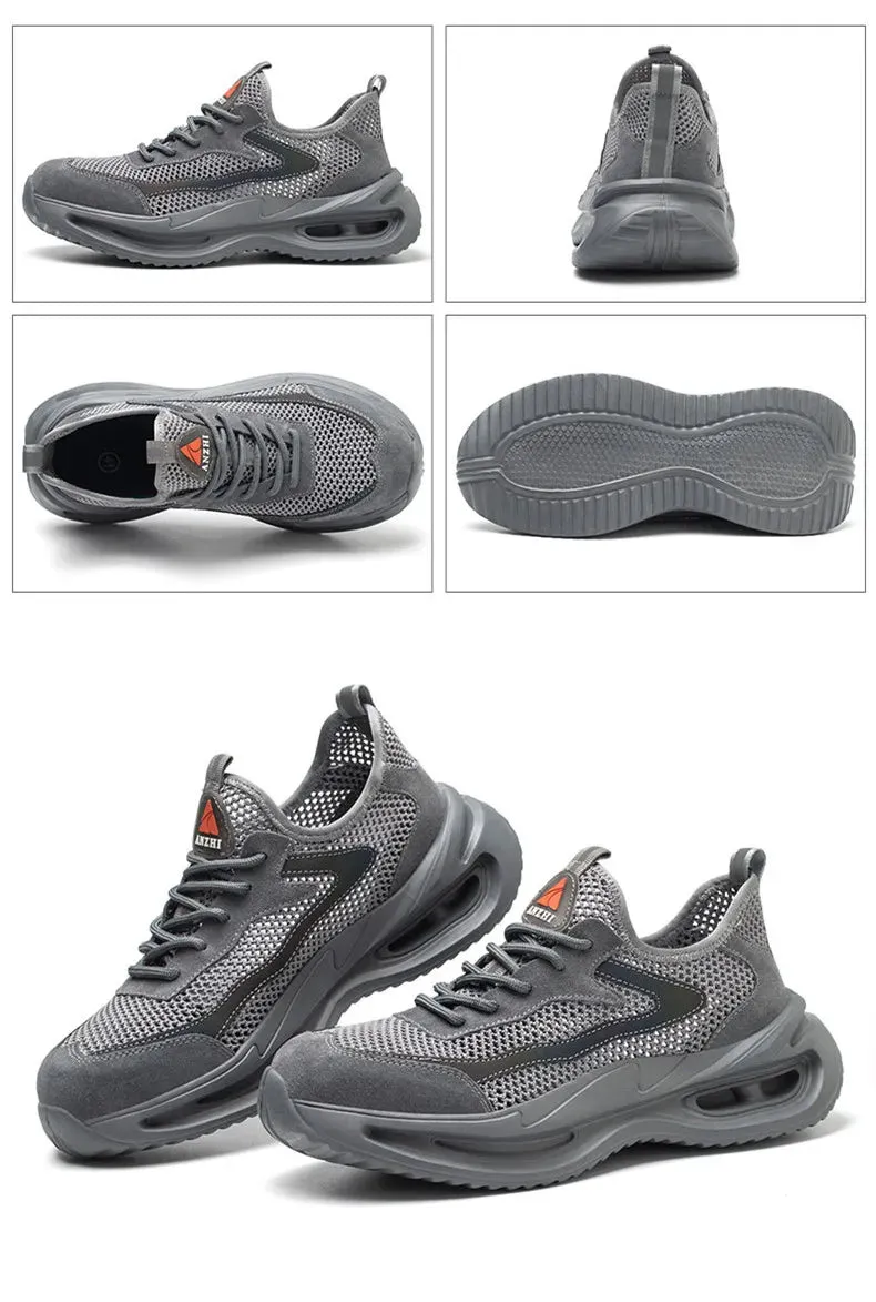 Summer Work Shoes with Steel Toe, Anti-slip, Breathable