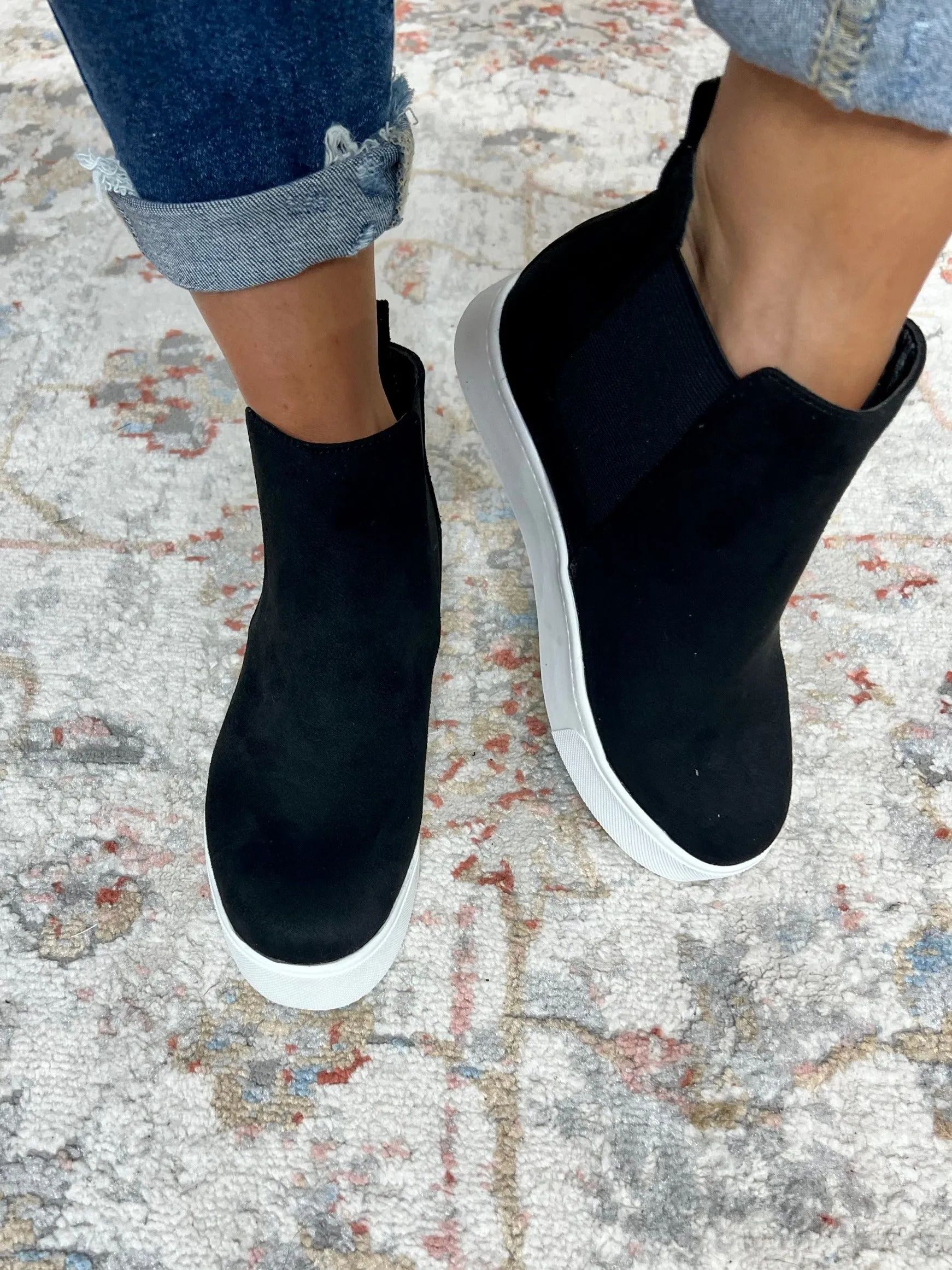 The Draw Wedge Sneaker, Black