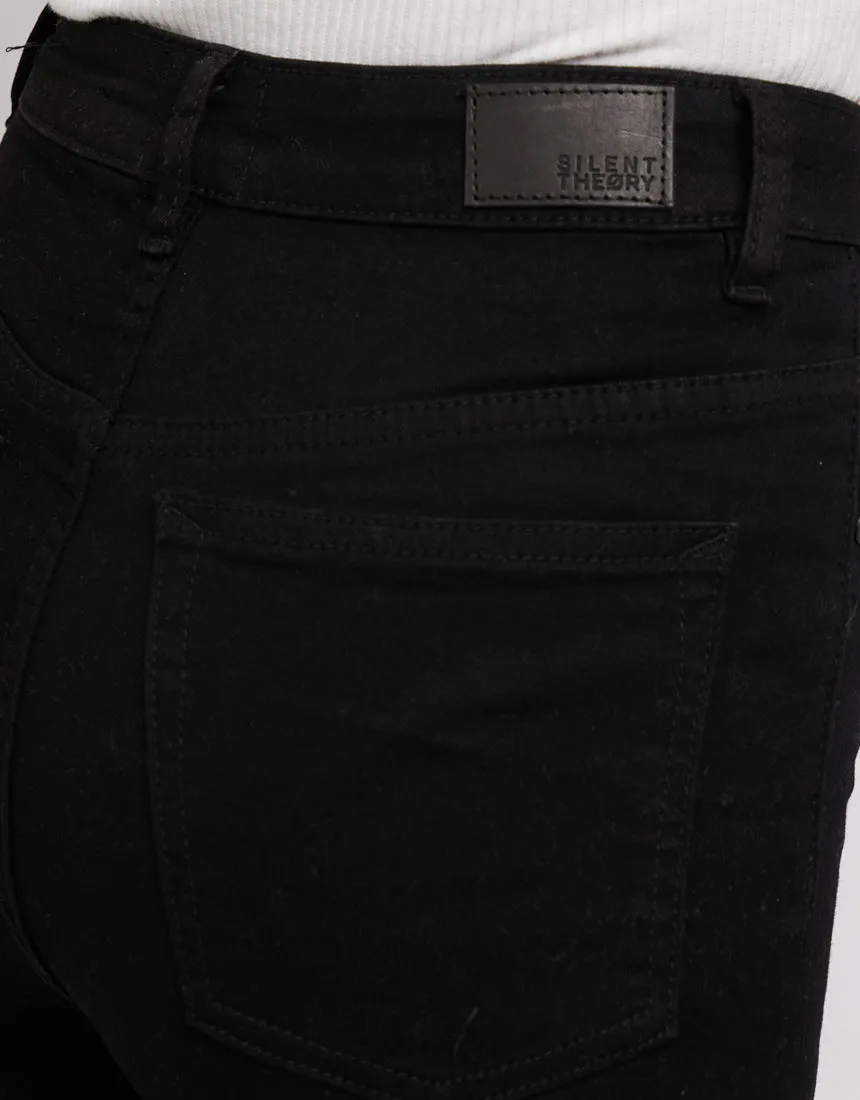 THE VICE HIGH SKINNY JEAN - Jet Black Distressed