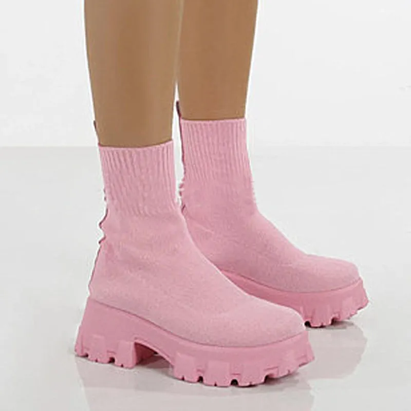 Trendy knitted short boots（HPSD151）