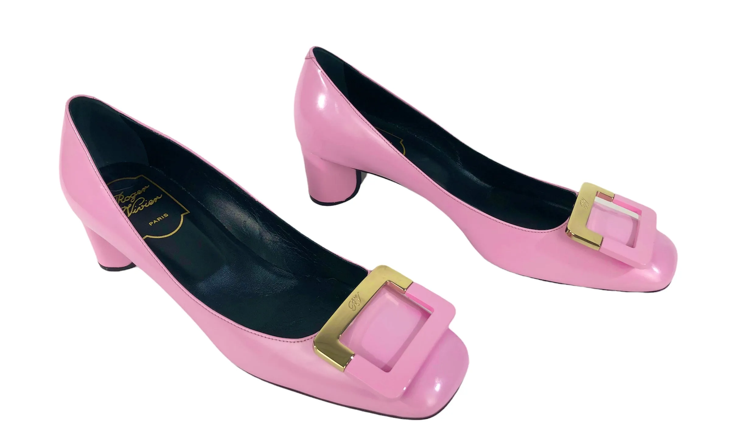 Tres Vivier Rosa Bonbon Patent Leather Pumps | Size US 7.5 - FR 37.5